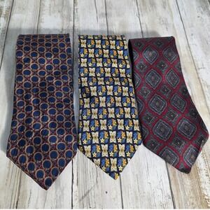 Harve Benard by Benard Holtzman Mens Silk Necktie Bundle 3 Pack Geometric